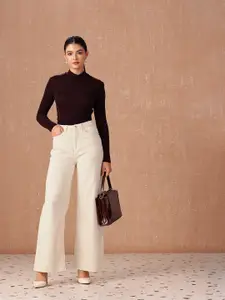 all about you Women Wide Leg High-Rise Stretchable Jeans