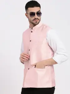 SHOWOFF Men Woven Design Slim Fit Nehru Jacket