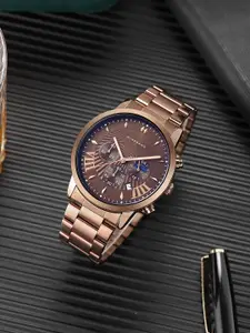 GIORDANO Men Dial & Stainless Steel Bracelet Style Straps Analogue Watch GZ-50056-44A