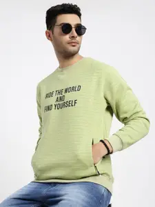 SHOWOFF Men Striped Round Neck Pullover Sweatshirt