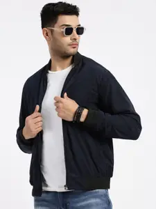 SHOWOFF Men Self Design Corduroy Bomber Jacket