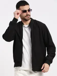 SHOWOFF Men Stand Collar Long Sleeves Windcheater Bomber Jacket