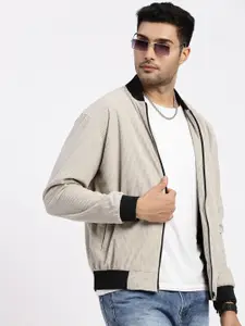 SHOWOFF Men Mandarin Collar Bomber Jacket
