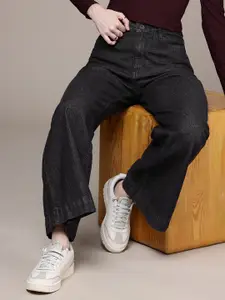 The Roadster Life Co. Women Wide Leg High-Rise Light Fade Jeans