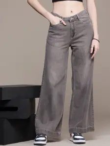 The Roadster Life Co. Women Wide Leg High-Rise Light Fade Jeans