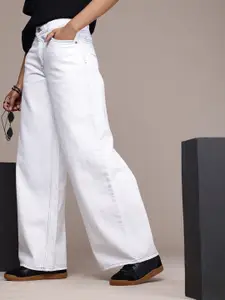 The Roadster Life Co. Women Pure Cotton Super Wide Leg Low-Rise Jeans