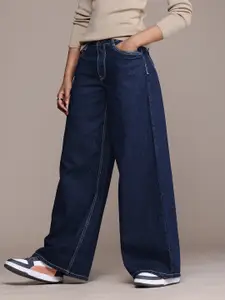 The Roadster Life Co. Women Pure Cotton Super Wide Leg Low-Rise Jeans
