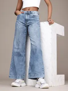 The Roadster Life Co. Women Wide Leg High-Rise Heavy Fade Jeans