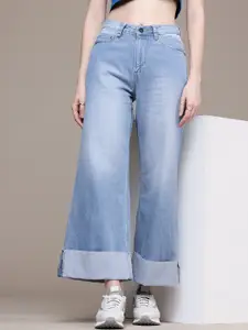 The Roadster Life Co. Women Wide Leg High-Rise Heavy Fade Jeans
