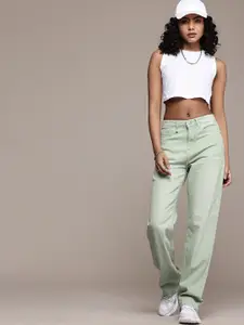 The Roadster Life Co. Women Straight Fit High-Rise Stretchable Jeans