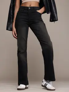 The Roadster Life Co. Women Slim Flare Low-Rise Light Fade Stretchable Jeans