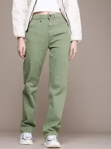 The Roadster Life Co. Women Straight Fit High-Rise Stretchable Jeans