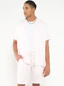 SHOWOFF Cuban Collar Short Sleeves Shirt With Short