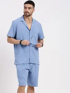 SHOWOFF Cuban Collar Shirt With Shorts