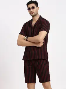 SHOWOFF Striped Shirt With Shorts