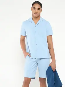 SHOWOFF Cuban Collar Short Sleeves Shirt With Shorts