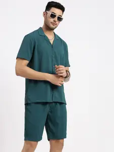 SHOWOFF Cuban Collar Shirt With Shorts