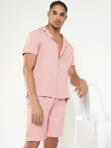 SHOWOFF Relaxed Fit Cuban Collar Short Sleeves Shirt With Short