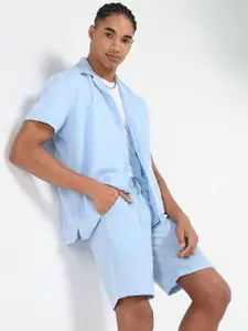 SHOWOFF Cuban Collar Short Sleeves Shirt With Short