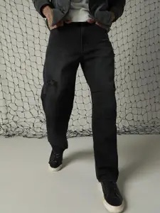 Hubberholme Men Loose Fit Mildly Distressed Relaxed Baggy Fit Heavy Faded Jeans