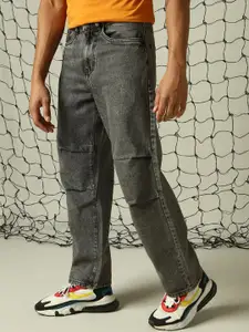 Hubberholme Men Loose Relaxed Baggy Fit Mildly parachute detail Faded Jeans