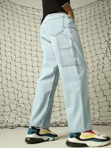 Hubberholme Men Loose Relaxed Baggy Fit Light Fade carpenter detail Cargo Jeans