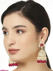 OOMPH Kundan Studdd Dome Shaped Jhumkas Earrings