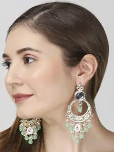 OOMPH Kundan Studded Contemporary Chandbalis Earrings