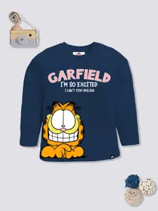 YK X Minute Mirth Girls Garfield Printed Pure Cotton Sweatshirt