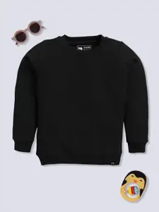 YK X Minute Mirth Girls Self-Design Cotton Sweatshirt