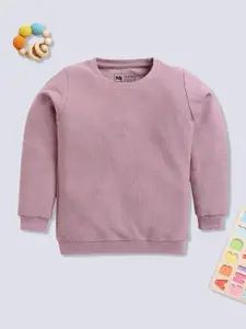 YK X Minute Mirth Girls Self-Design Cotton Sweatshirt