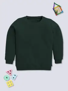 YK X Minute Mirth Girls Self-Design Cotton Sweatshirt