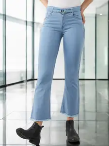 Miss Chase Women Cotton Bootcut Cropped High Rise Stretchable Denim Jeans