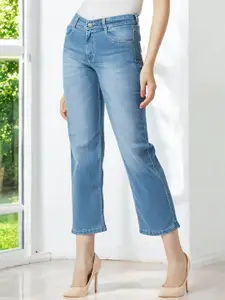 Miss Chase Women Wide-Leg fit Mid Rise Regular Length Stretchable Denim Jeans