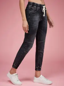 DressBerry Women Relaxed Fit Mid Rise Regular Length Stretchable Denim Joggers