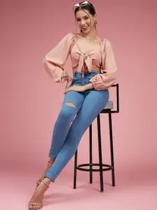 DressBerry Women Skinny High-Rise Distressed Regular Denim Jeans