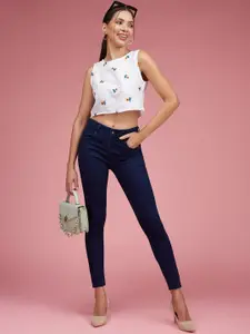 DressBerry Women Skinny Fit Mid Rise Cropped Length Stretchable Jeans