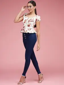 DressBerry Women Skinny High Rise Cropped Stretchable Denim Jeans