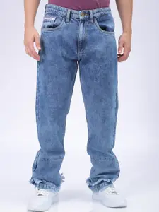 The Indian Garage Co Men Straight Fit Mildly Distressed Heavy Fade Jeans
