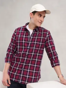 Nautica Pure Cotton Slim Fit Opaque Checked Casual Shirt