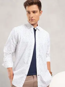 Nautica Striped Geometric Printed Classic Fit Casual Shirt