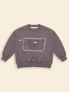 INCLUD Boys Typography Printed Pullover Sweatshirt