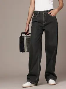 The Roadster Life Co. Women Pure Cotton 90's Baggy Fit Low-Rise Jeans