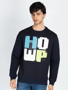 Status Quo Men Typography Printed Pullover Cotton Sweatshirt