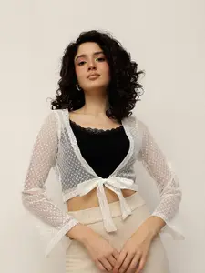 Espresso Women Tie-Up Shrug