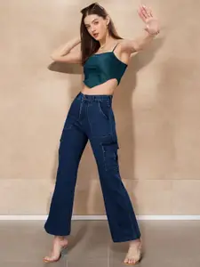 Miss Chase Women Wide Leg High-Rise Stretchable Jeans