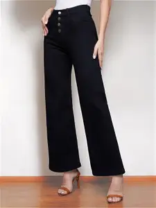 Miss Chase Women Wide Leg High-Rise Stretchable Jeans