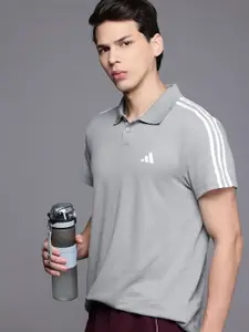 ADIDAS 3-Striped Logo Detail Polo T-shirt