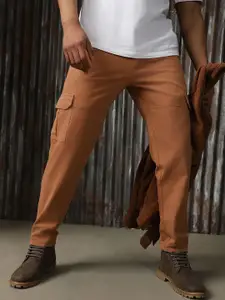 High Star Men Relaxed Straight Fit Easy Wash Cargos Trousers