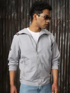 High Star Men Windcheater Light Winters Hooded Bomber With Badge Detail Jacket